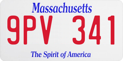 MA license plate 9PV341