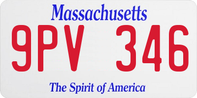 MA license plate 9PV346
