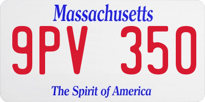 MA license plate 9PV350