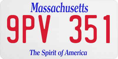 MA license plate 9PV351