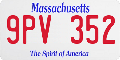 MA license plate 9PV352
