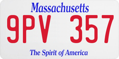 MA license plate 9PV357