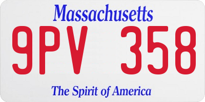 MA license plate 9PV358
