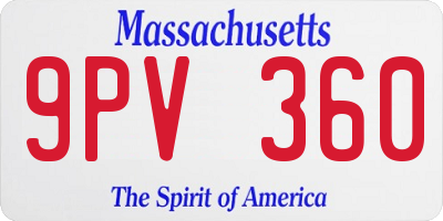 MA license plate 9PV360