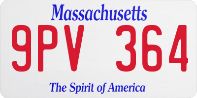 MA license plate 9PV364
