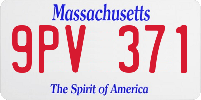 MA license plate 9PV371