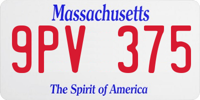 MA license plate 9PV375