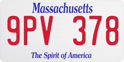MA license plate 9PV378