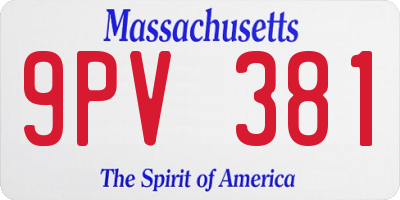 MA license plate 9PV381