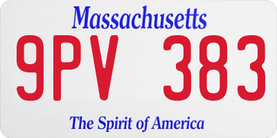 MA license plate 9PV383