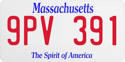 MA license plate 9PV391
