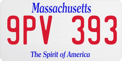 MA license plate 9PV393