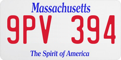 MA license plate 9PV394