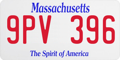 MA license plate 9PV396