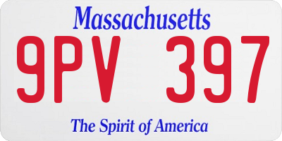 MA license plate 9PV397