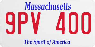 MA license plate 9PV400