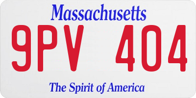 MA license plate 9PV404