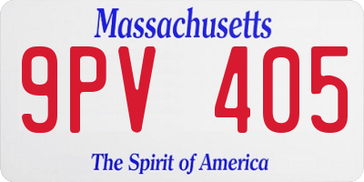 MA license plate 9PV405