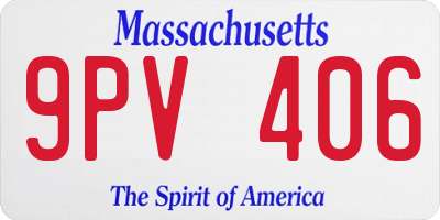 MA license plate 9PV406