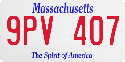 MA license plate 9PV407