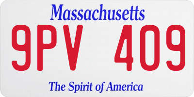 MA license plate 9PV409