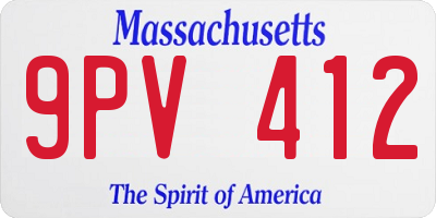 MA license plate 9PV412