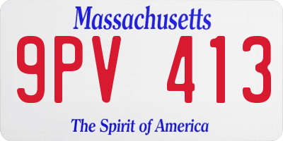 MA license plate 9PV413