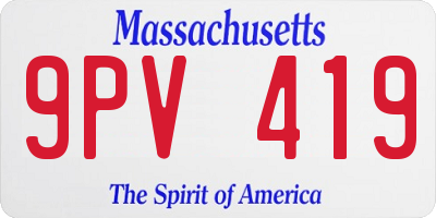 MA license plate 9PV419