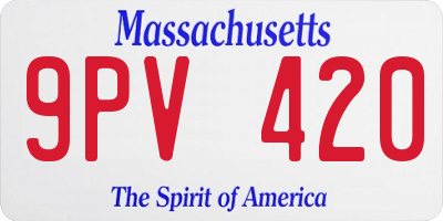 MA license plate 9PV420