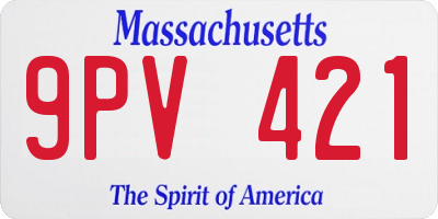 MA license plate 9PV421