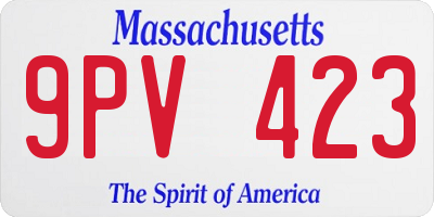 MA license plate 9PV423