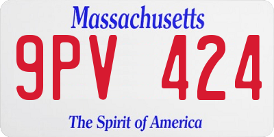 MA license plate 9PV424