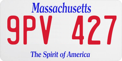 MA license plate 9PV427