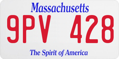 MA license plate 9PV428