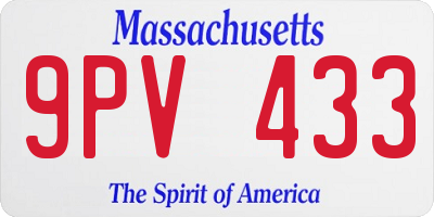 MA license plate 9PV433