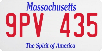 MA license plate 9PV435