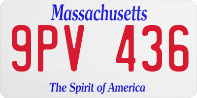 MA license plate 9PV436