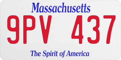 MA license plate 9PV437