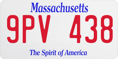 MA license plate 9PV438