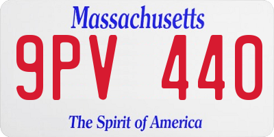 MA license plate 9PV440