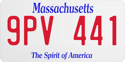 MA license plate 9PV441