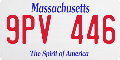 MA license plate 9PV446