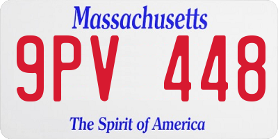 MA license plate 9PV448