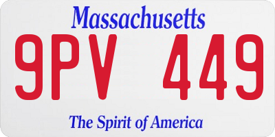 MA license plate 9PV449