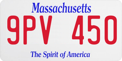 MA license plate 9PV450
