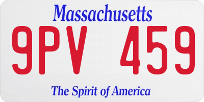 MA license plate 9PV459