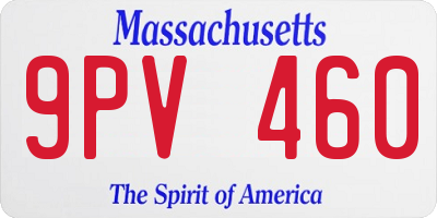 MA license plate 9PV460