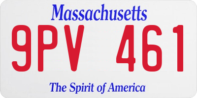 MA license plate 9PV461