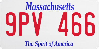 MA license plate 9PV466