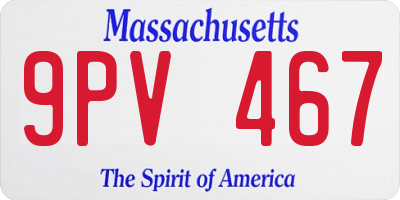 MA license plate 9PV467